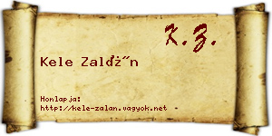 Kele Zalán névjegykártya